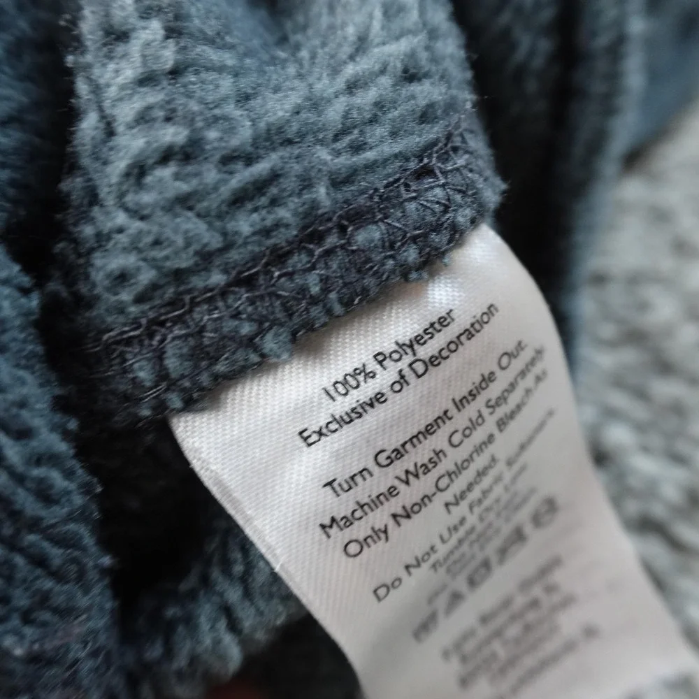 Eddie‎ Bauer Sweater Mens L Blue Fleece 1/4 Zip Mock Neck Pullover Hiking Warm